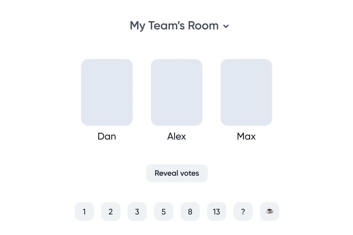 Planning poker room preview